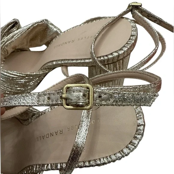 Loeffler Randall Camellia Champagne Pleated Bow Heel - Picture 7 of 11